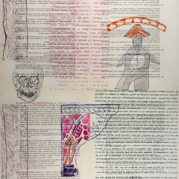 印花与版画 标题为“Bibliothèque d'un a…” 由Xavier Debeerst, 原创艺术品, 蒙纳