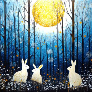Arts numériques intitulée "Rabbits Rabbits Rab…" par Sykart Designs, Œuvre d'art originale, Image générée par l'IA