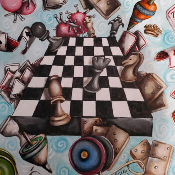 Painting titled "Let's Play!" by Helene, Original Artwork, Acrylic