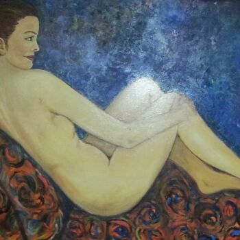 Painting titled "Nude" by Anna Teijido, Original Artwork, Oil