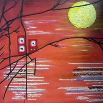 Painting titled "Zen" by Anna Teijido, Original Artwork, Oil