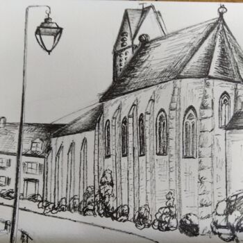 Drawing titled "Blandy les Tours, l…" by Isabelle Blanc, Original Artwork, Ink
