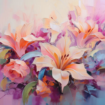 Arts numériques intitulée "Flowers57" par P. Lee, Œuvre d'art originale, Peinture numérique