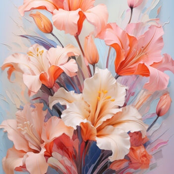 Arts numériques intitulée "Flowers64" par P. Lee, Œuvre d'art originale, Peinture numérique