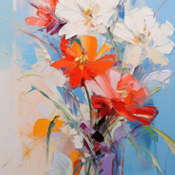 Arts numériques intitulée "Flowers75" par P. Lee, Œuvre d'art originale, Peinture numérique