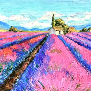 Malerei mit dem Titel "Lavender of Provenc…" von Ekaterina Larina, Original-Kunstwerk, Öl