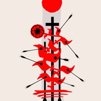 Digital Arts titled "Red Renaissance" by Oleh Zeitung, Original Artwork, Digital Painting