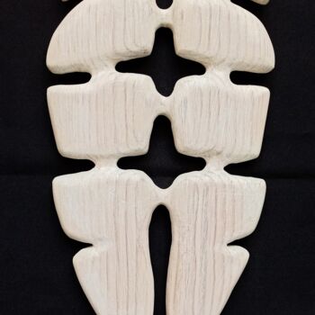 Skulptur mit dem Titel "Wood sculpture abc" von Anton Kamenev, Original-Kunstwerk, Holz