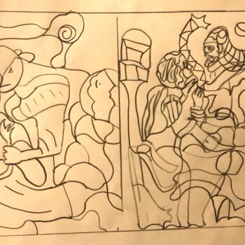 Drawing titled "Parallel…" by Paris Sergiou, Original Artwork, Pencil