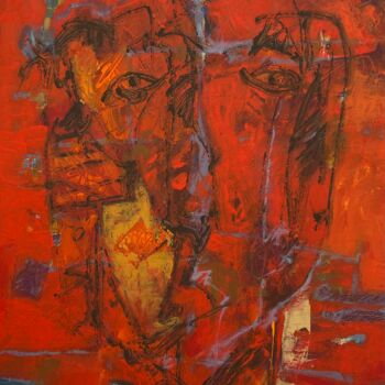 Painting titled "Odiseo" by Alfonso Sosa, Original Artwork, Acrylic Mounted on Wood Stretcher frame