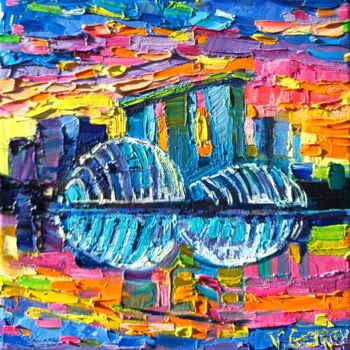 Painting titled "Art gift box - Sing…" by Vanya Georgieva, Original Artwork, Oil Mounted on Wood Stretcher frame