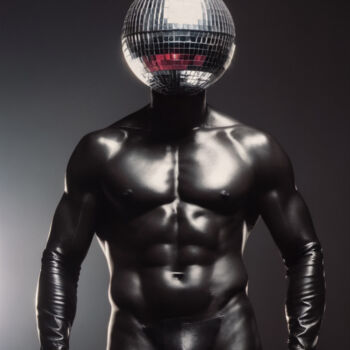 Цифровое искусство под названием "Latex Disco Ball IV" - Rouge De Joie, Подлинное произведение искусства, Изображение, сгене…