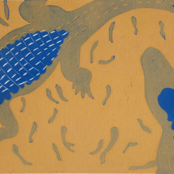 Estampas & grabados titulada "Les Everglades" por Romane Kleindienst, Obra de arte original, Linograbados