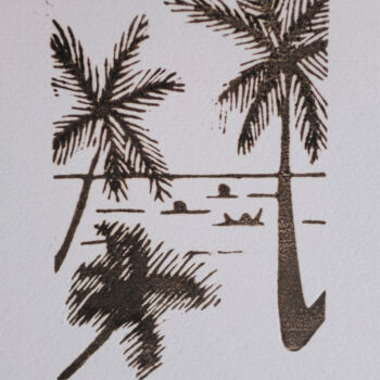 Estampas & grabados titulada "Anse Figuier" por Romane Kleindienst, Obra de arte original, Linograbados