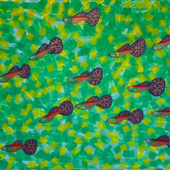 绘画 标题为“Guppies and Lawn Ch…” 由Jorge Gonzalez, 原创艺术品, 丙烯