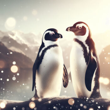 Digital Arts titled "A Romantic Penguin…" by Albertbs, Original Artwork, Digital Photography