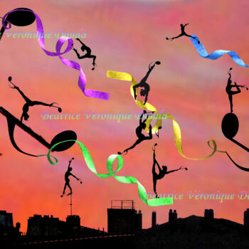 「Gymnopédie II Réali…」というタイトルのデジタルアーツ Béatrice Véronique Doudaによって, オリジナルのアートワーク, デジタル絵画 ウッドストレッチャーフレームにマウント