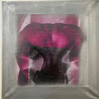 Collages titled "The Desperate" by Jerome Cholet, Original Artwork, Spray paint Mounted on Wood Stretcher frame