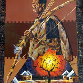 Peinture intitulée "Cultural Heritage (…" par Emmanuel Olaleye, Œuvre d'art originale, Acrylique Monté sur Châssis en bois