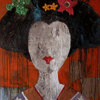Painting titled "SERIE GEISHA 00084" by Josep Pozo, Original Artwork, Acrylic