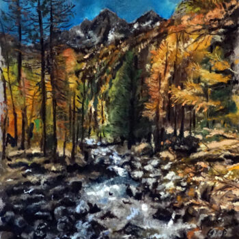 Schilderij getiteld "La vallée de la Cla…" door Laurent Chevalet, Origineel Kunstwerk, Pastel