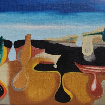 Painting titled "Metamorphosis of ti…" by Sentio O.M.T., Original Artwork, Acrylic Mounted on Cardboard