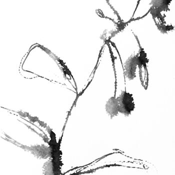 绘画 标题为“ink flower” 由Mnstudio, 原创艺术品, 墨