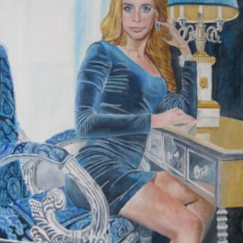 Schilderij getiteld "TATIANA" door David Sankey, Origineel Kunstwerk, Olie