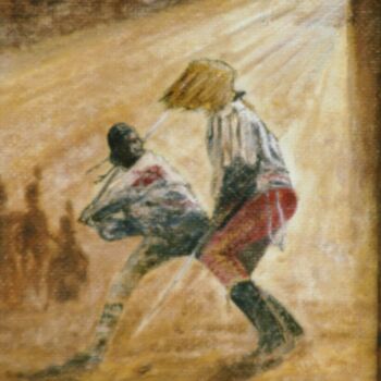 Schilderij getiteld "THE DUELLISTS" door David Sankey, Origineel Kunstwerk, Olie