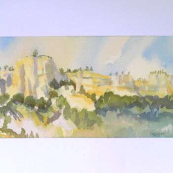 Painting titled "Nature Rocheuse Ref…" by Michèle Froment, Original Artwork, Watercolor