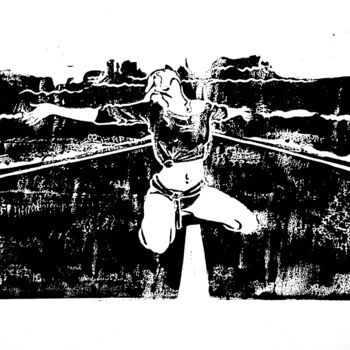 印花与版画 标题为“On The Road Again” 由Lucie Bastien, 原创艺术品, Linocuts