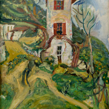 Peinture intitulée "La maison blanche" par Chaïm Soutine, Œuvre d'art originale, Huile