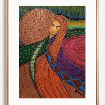 Картина под названием "Lady Midday" - Ewa Dura, Подлинное произведение искусства, Маркер