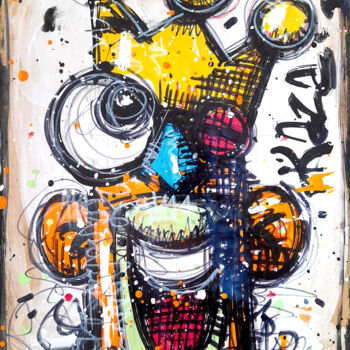 Painting titled "IT'S GOOD TO BE THE…" by Kaza, Original Artwork, Acrylic Mounted on Wood Stretcher frame