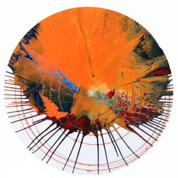 Painting titled "Impulso Cromatico" by Guido Mannini, Original Artwork, Enamel Mounted on Wood Stretcher frame