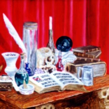 Peinture intitulée "THE WIZARD'S LABORA…" par David Sankey, Œuvre d'art originale, Huile