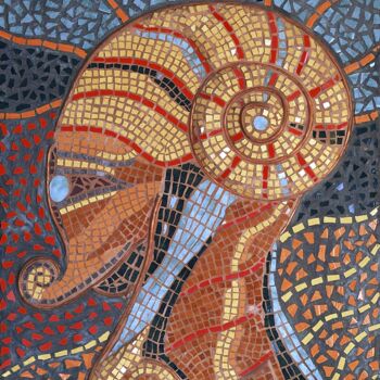Γλυπτική με τίτλο "The sea creature" από Raluca-Ioana Enăchescu, Αυθεντικά έργα τέχνης, Ψηφιδωτό