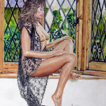 Peinture intitulée "PENNY" par David Sankey, Œuvre d'art originale, Huile