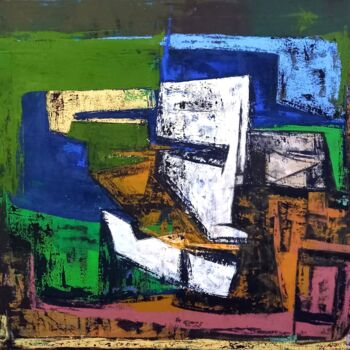 Malerei mit dem Titel "English green 2023" von Frédérique Manley, Original-Kunstwerk, Öl