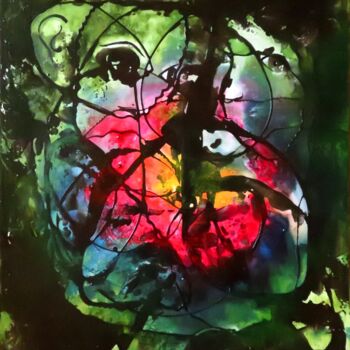 Peinture intitulée "You and Me" par Clau Redier-Clément, Œuvre d'art originale, Encre Monté sur Châssis en bois