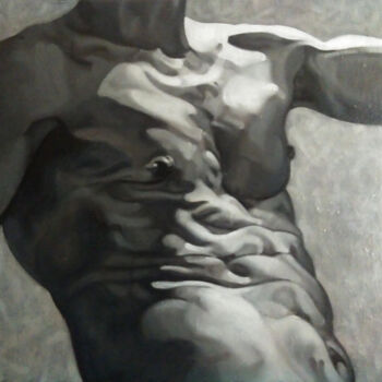 Painting titled "A Discus Thrower" by Takuart, Original Artwork, Oil
