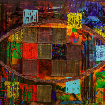 Peinture intitulée ""EYE"" par Oleg Viktorovic Pitkovskiy, Œuvre d'art originale, Acrylique Monté sur Châssis en bois