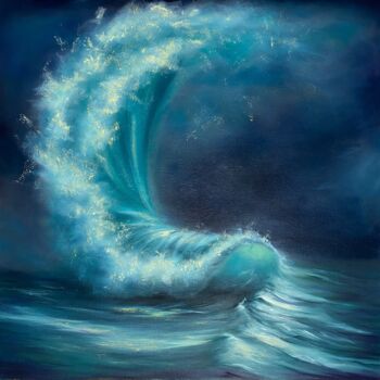 「Mega Wave」というタイトルの絵画 Mary Seaによって, オリジナルのアートワーク, オイル