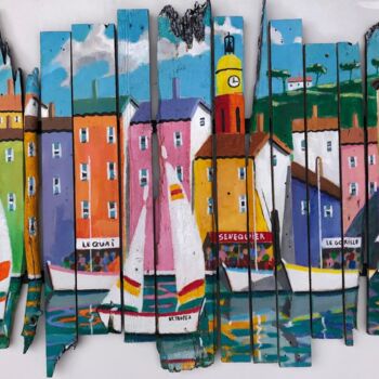 Peinture intitulée "vue st tropez" par Esteves Brito, Œuvre d'art originale, Acrylique