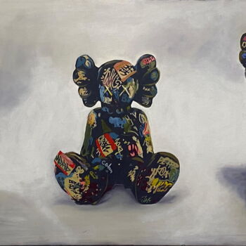 Painting titled "Kaws 1" by Areva, Original Artwork, Oil