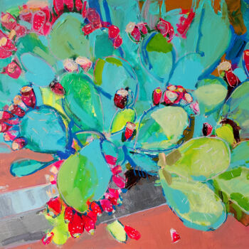 Pittura intitolato "cacti" da Olesia Lishaeva, Opera d'arte originale, Acrilico
