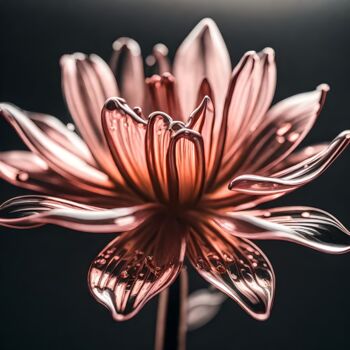 Digitale Kunst getiteld "Glassflower No.8" door Ninn, Origineel Kunstwerk, AI gegenereerde afbeelding
