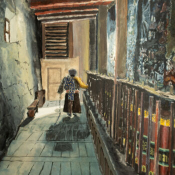 Peinture intitulée "Tourner" par Shoujie Sun, Œuvre d'art originale, Aquarelle
