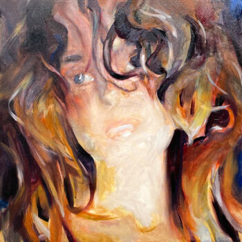 「Evening Light 40 x…」というタイトルの絵画 Irjan Moussinによって, オリジナルのアートワーク, オイル ウッドストレッチャーフレームにマウント