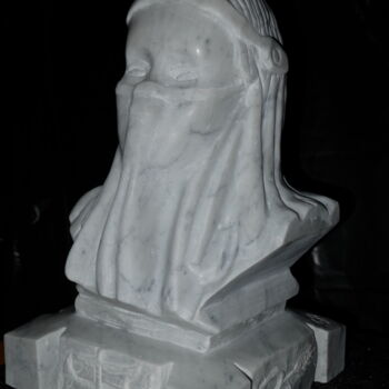 Sculpture titled "Salambô voilée" by Serge Alix, Original Artwork, Stone